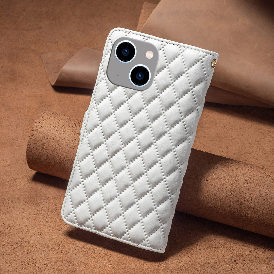 Binfen Color BF Style-15 For iPhone 15 Plus Flip Case Zipper Pocket Wallet Phone Stand Shell PU Leather Cover - White Binfen Color BF Style-15 For iPhone 15 Plus Flip Case Zipper Pocket Wallet Phone Stand Shell PU Leather Cover - White